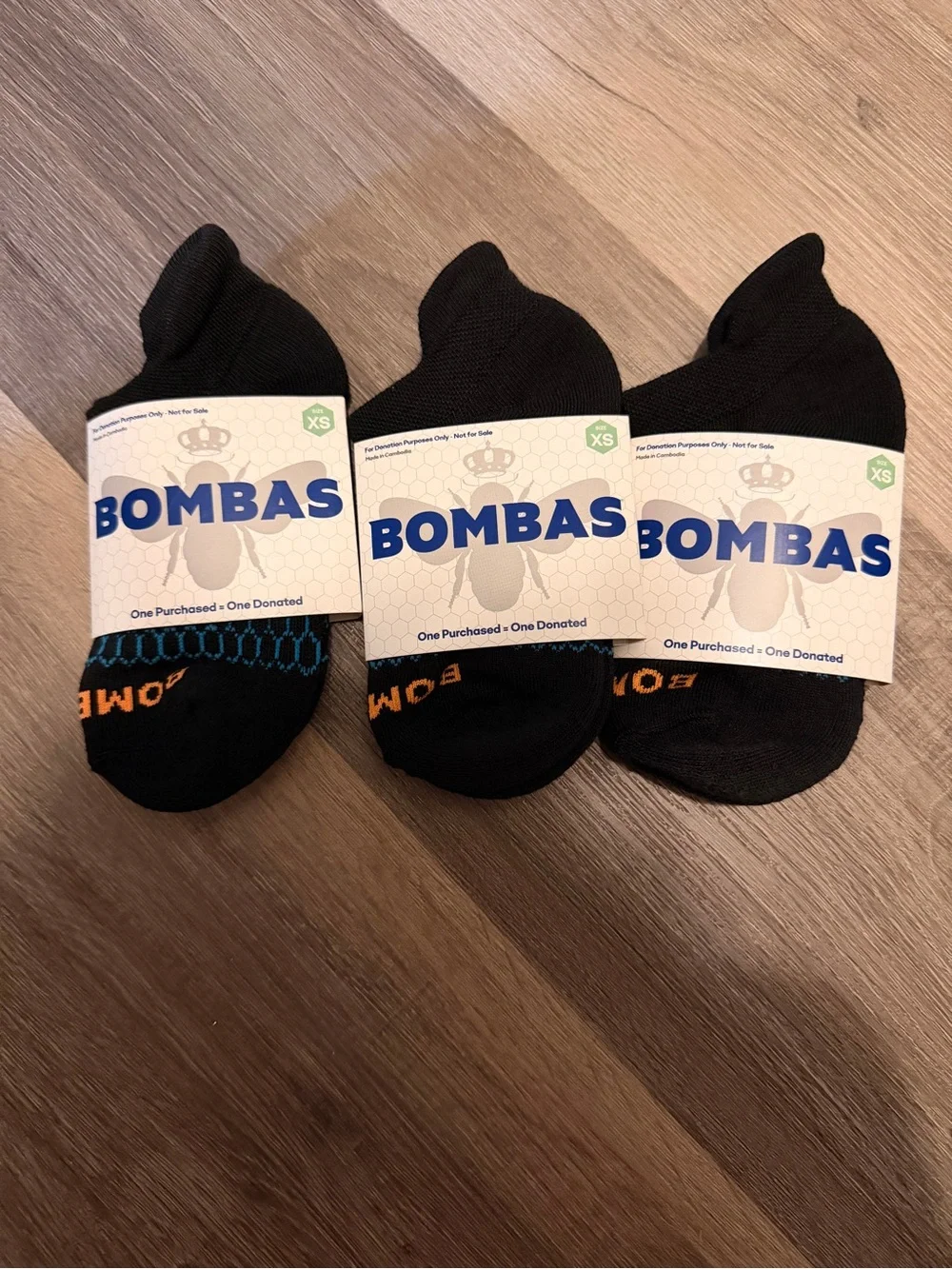 New BOMBAS Women’s/Youth Ankle Socks Black - Pack of 3